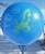 R175-103-12H Gigantballoon Motiv EU Politisch with star circle printed one site, Balloons light BLUE