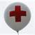 Red Cross Ø 100cm (40inch), First Aid Balloon WHITE with red CROSS 2-sided 1coloured printed, balloon spout at the bottom