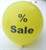 black % Sale Ø 40cm (16inch), % Sale Balloon GREEN with black % Sale 2-sided 1coloublack printed, balloon spout at the bottom