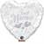 FOBM090-3090598BA Silber Motivherzballon 91cm(36") mit Aufdruck Just Married mit Tauben