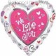 FOHM045-08403E Love Herz-Folienballon with - We love You - Ø45cm, price per ea