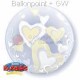B061-489 Double-Bubbles Wihte & Ivory, Strechy Plastic Balloon, Floating H, price per ea