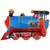 Lokomotive blau klein 12inch Figuren-Folienballon, Form Miniloons flach 12" inkl. Tragestab Zubehör