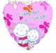 FOHM045-665780E  Be Happy Foil balloon heart 45cm  (18")