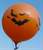 Halloweenballon Ø80cm in Orange mit Fledermaus