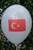 MR100-2312-11H-T  Türkei Flaggenballon Pastel WEISS, Ballone R100 Ø33cm Druck in rot 1seitig bedruckt.
