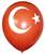 Türkei Flagge Ø 30cm und 60cm (12inch / 24inch), Aufdruck  in weiß, 2seitig 1farbig bedruckt, Stutzen unten