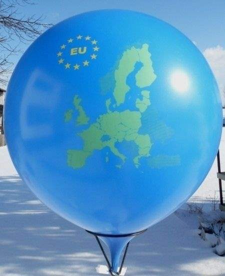 R265-104-12H Motiv EU Politisch with star circle printed two site, Balloons BLUE