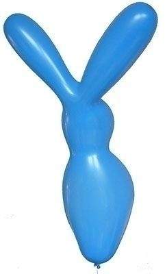 F01U Langohrhase 100cm, BLAU , Latexfigur Hase Typ