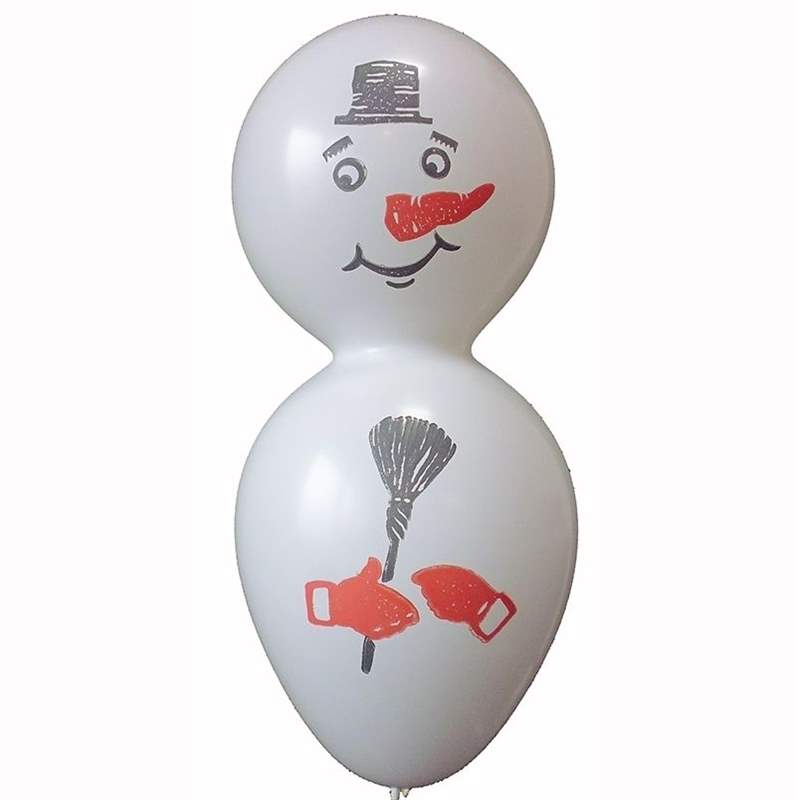 F12s Schneemann ~55cm groß, Latexfigur, Ballonfarbe in WEIß mit Standardaufdruck ohne Zubehör. Stand