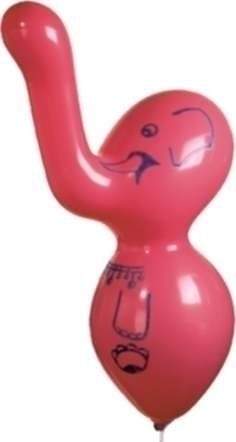 F16 Elefant ~80cm PINK, Latexfigur mit Standardaufdruck ohne Zubehör