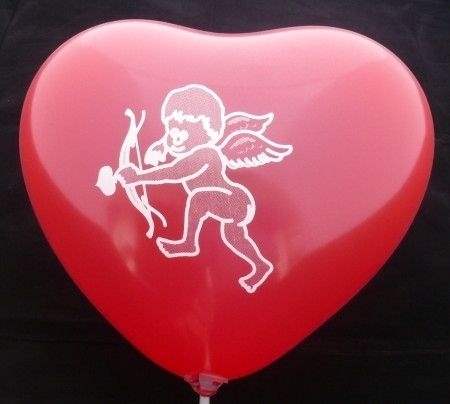 WH040N-101-11H-G latex-heart ~40cm wide, standard design ballon colour red