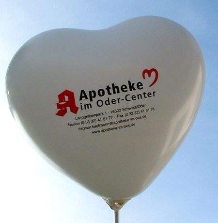 WH040N-199-12H-G latex-heart ~40cm wide, extra strong ballon, 2site - 1colour print, Balloon colour white