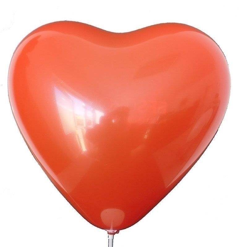 H030R/12 Deko-Herz breite 30cm,  es werden typische Lagerfarben geliefert, ohne Zubehör, unbedruckt zu je 100 Stück verpackt = 1 Packung - unbedruckt