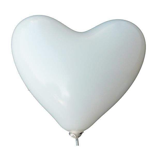 H150R  Deko Riesen Latex-Herzballon WEISS ~140cm (60inch) breit, unbedruckt, ohne Zubehör.