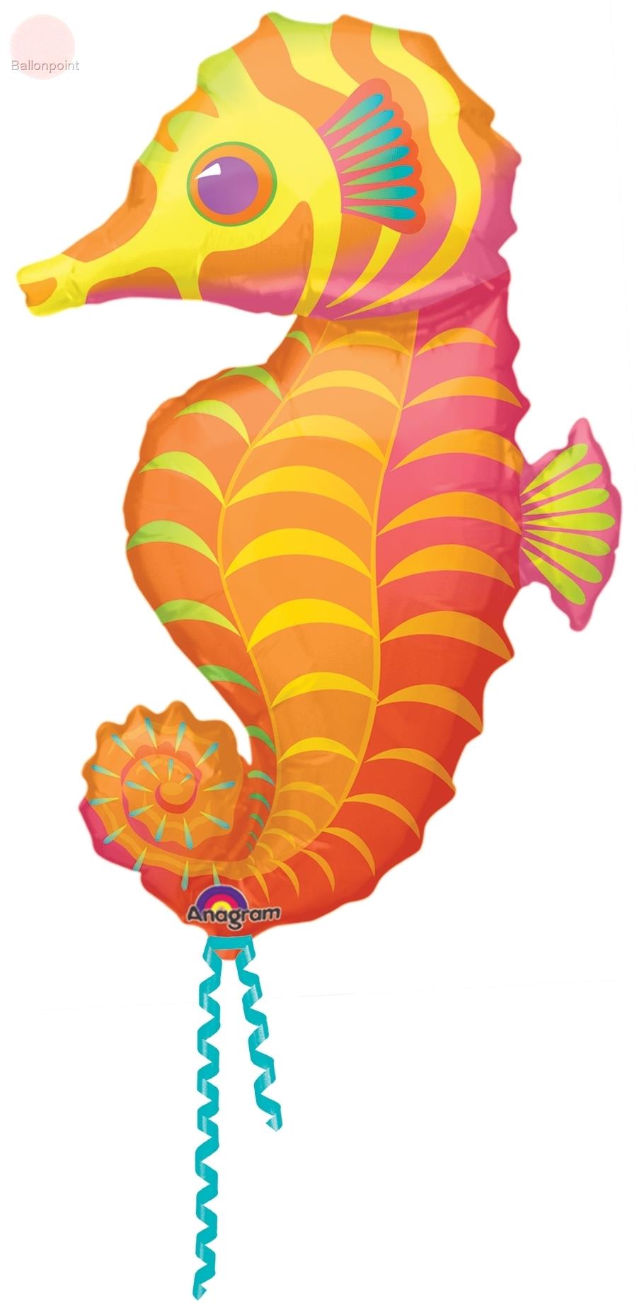 FOBF089-0619601A Seahorse 59x89cm(23x35") Seepferdchen, für Ballongas und Luftfüllung geeignet