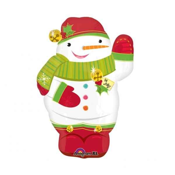 Schneemann 18", M 18inch Rund Metallic Folienballon Ø45cm, in SB-Verpackung Art.Kat. F314