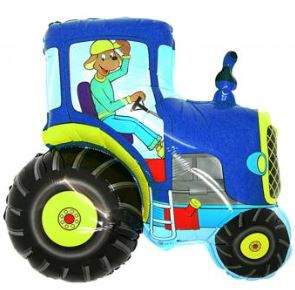 Traktor blau  Figuren-Folienballon, Form E  ArtKat