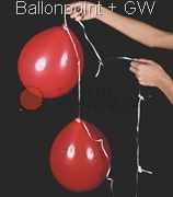 ZFG4-H  Ballongirlanden mit Herzverschluß und Poly-Band, zum verschließen für 15 Ballons Länge ~5-6m