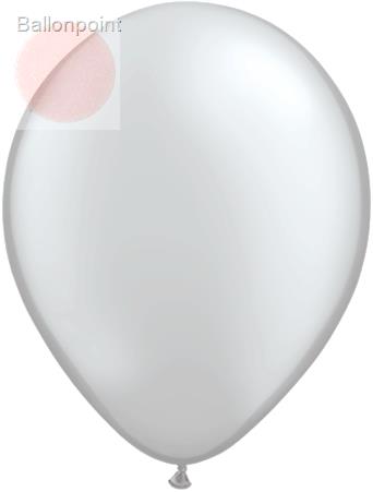 R100B-4061-00-U Ø35cm Metallic Rundballon, Ballonfarbe Silber Standardqualität, unbedruck