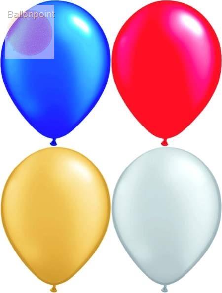 R085B-4999-00-U Ø28cm Metallic Rundballon, Ballonfarbe nach Auswahl Standardqualität, unbedruckt