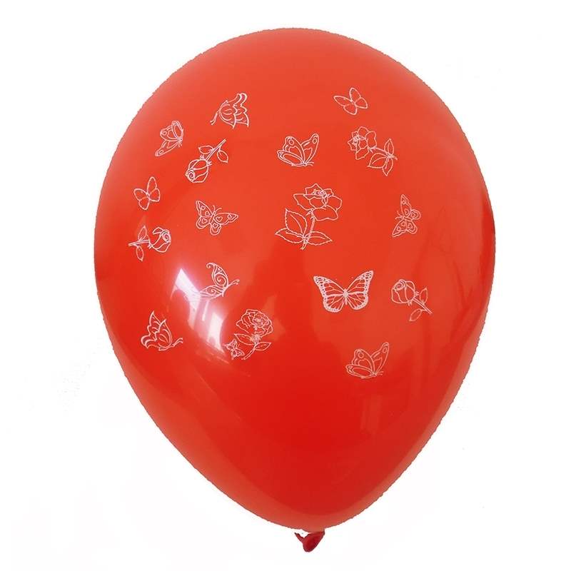 BMR100-51 wedding motiv balloon, balloncolor red, price per piece, 5 site printed