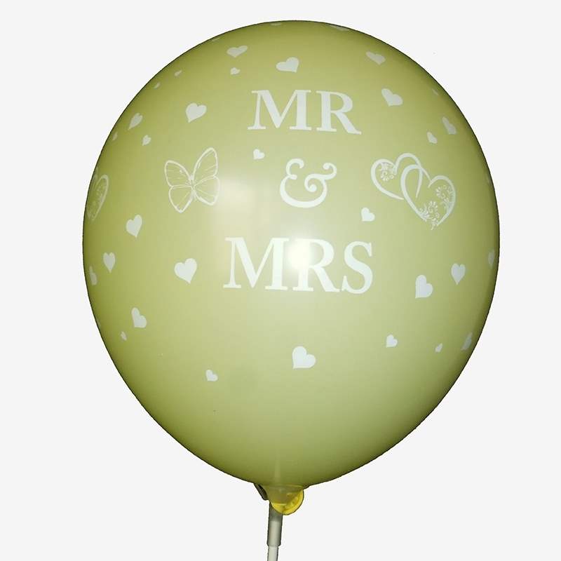 BMR100-51 wedding motiv balloon, balloncolor ivory, price per piece, 5 site printed