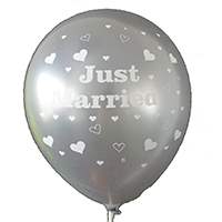 BMR100-51 wedding 3 motiv balloon, balloncolor silver price per piece, 5 site printed