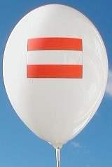 MR175-109-21-FL-A  Ø~60cm Flagge - Österreich - 2seitig  einfarbig bedruckter Riesenballon