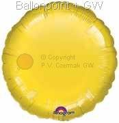 FOBR045-001BA Uni-Folienballon Ballonfarbe Gelb, Form Rund Ø 45cm (18") unaufgeblasen