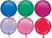 FOBR045-E Round-Foilballoon 18" 45cm, Solid colours as you select, uninflated, price per ea