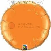 FOBR045-002BA Uni-Folienballon Ballonfarbe Orange, Form Rund Ø 45cm (18