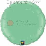 FOBR04-027BA Round-Foilballoon 18" 45cm, Solid colours pastel Wintergreen, uninflated, price per ea