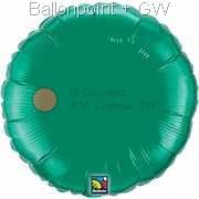 FOBR045-042BA Uni-Folienballon Ballonfarbe Smaragd Grün, Form Rund Ø 45cm (18