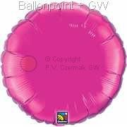 FOBR045-049BA Uni-Folienballon Ballonfarbe Magenta, Form Rund Ø 45cm (18