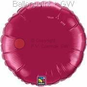 FOBR045-061BA Round-Foilballoon 18" 45cm, Solid colours Burgund, uninflated, price per ea