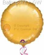 FOBR045-121E Round-Foilballoon 18" 45cm, Solid colours gold plain, uninflated price per ea