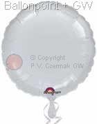 FOBR045-122E Uni-Folienballon Ballonfarbe in Silber, Form Rund Ø 45cm (18