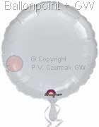 FOBR045-122E Round-Foilballoon 18" 45cm, Solid colours silver plain, uninflated price per ea