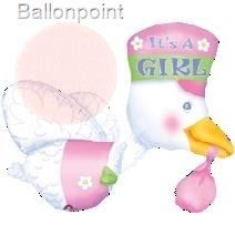 FOLF102-07026A Storch It`s A Girl 3D Ballon 81x102cm (32x40in)