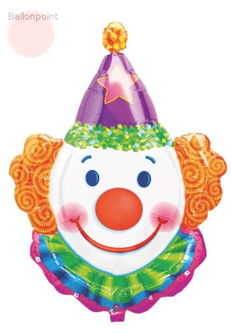 FOBF083-07661A Folienballon, Juggles Clown Kopf 63x83cm (25x33in), SB verpackt