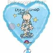 FOBH045-08922E Folienballon Herz 45cm  (18") Text: little chap, bang on the door, price per piece