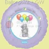 FOBM045-14152E Folienballon Happy Birthday Bär mit Luftballons