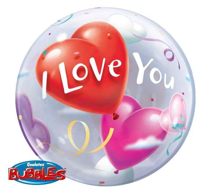 Bubbles I love you III with heart Ø56cm, price per ea