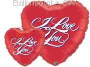 FOBM091-4090604BA Motivherzballon 91cm(36") mit Aufdruck - I Love You -