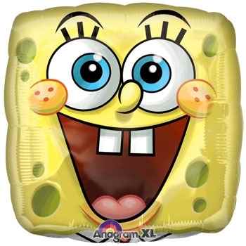 Sponge Bob Smile 18", M 18inch Metallic Folienballon Ø45cm