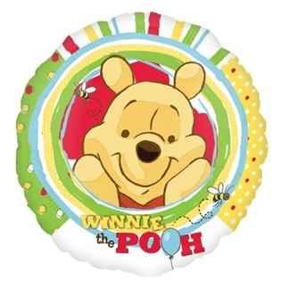 Pooh 18", M 18inch Rund Metallic Folienballon Ø45cm, in SB-Verpackung Art.Kat. F314