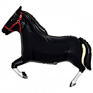 Pferd schwarz Figuren-Folienballon, Form E  ArtKat  F311