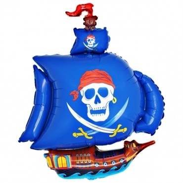 Piratenschiff blau Figuren-Folienballon, Form E  ArtKat  F311