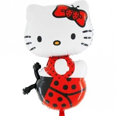 (#) Hello Kitty Marienkäfer II, Shape Form II Art.Kat. F322  Metallic Foilballoons